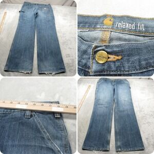Carhartt Jeans Mens 36x33 Medium Wash Denim Relaxed Fit Carpenter Bootcut Work‎